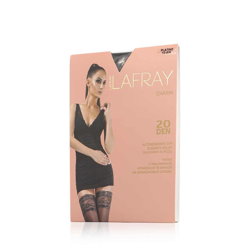 Женские чулки La Fray Charm с кружевной резинкой на силиконовой основе 20den Platino 1/2 размер
Женские чулки La Fray Charm с кружевной резинкой на силиконовой основе 20den Platino 1/2 размер