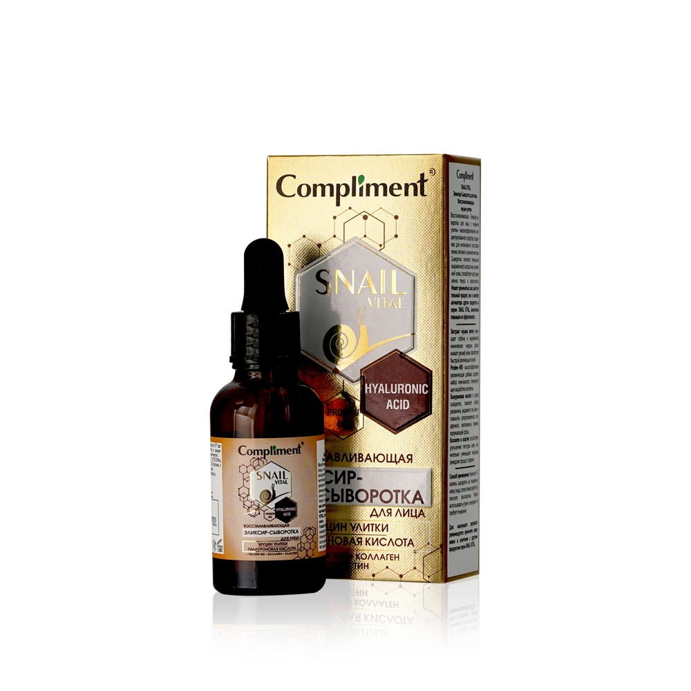 Восстанавливающая эликсир - сыворотка для лица Compliment Snail vital с муцином улитки и гиалуроновой кислотой 25мл
Восстанавливающая эликсир - сыворотка для лица Compliment Snail vital с муцином улитки и гиалуроновой кислотой 25мл