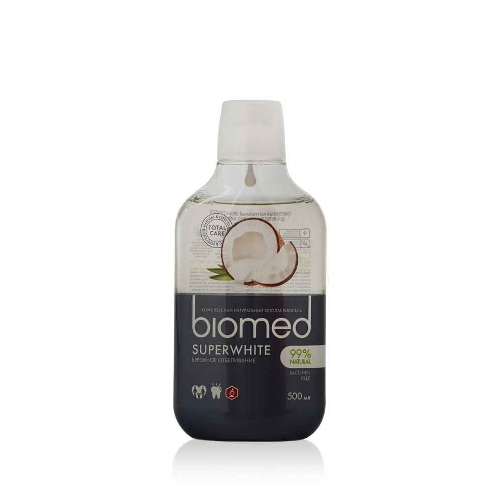 Ополаскиватель для полости рта Biomed " Super white " комплексный , бережное отбеливание 500мл
Ополаскиватель для полости рта Biomed " Super white " комплексный , бережное отбеливание 500мл
