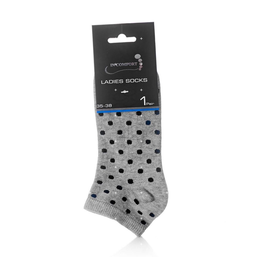 Женские носки InComfort Mode Trainer Liner трикотажные " Big DOTS " Grey / Black р.35-37
Женские носки InComfort Mode Trainer Liner трикотажные " Big DOTS " Grey / Black р.35-37