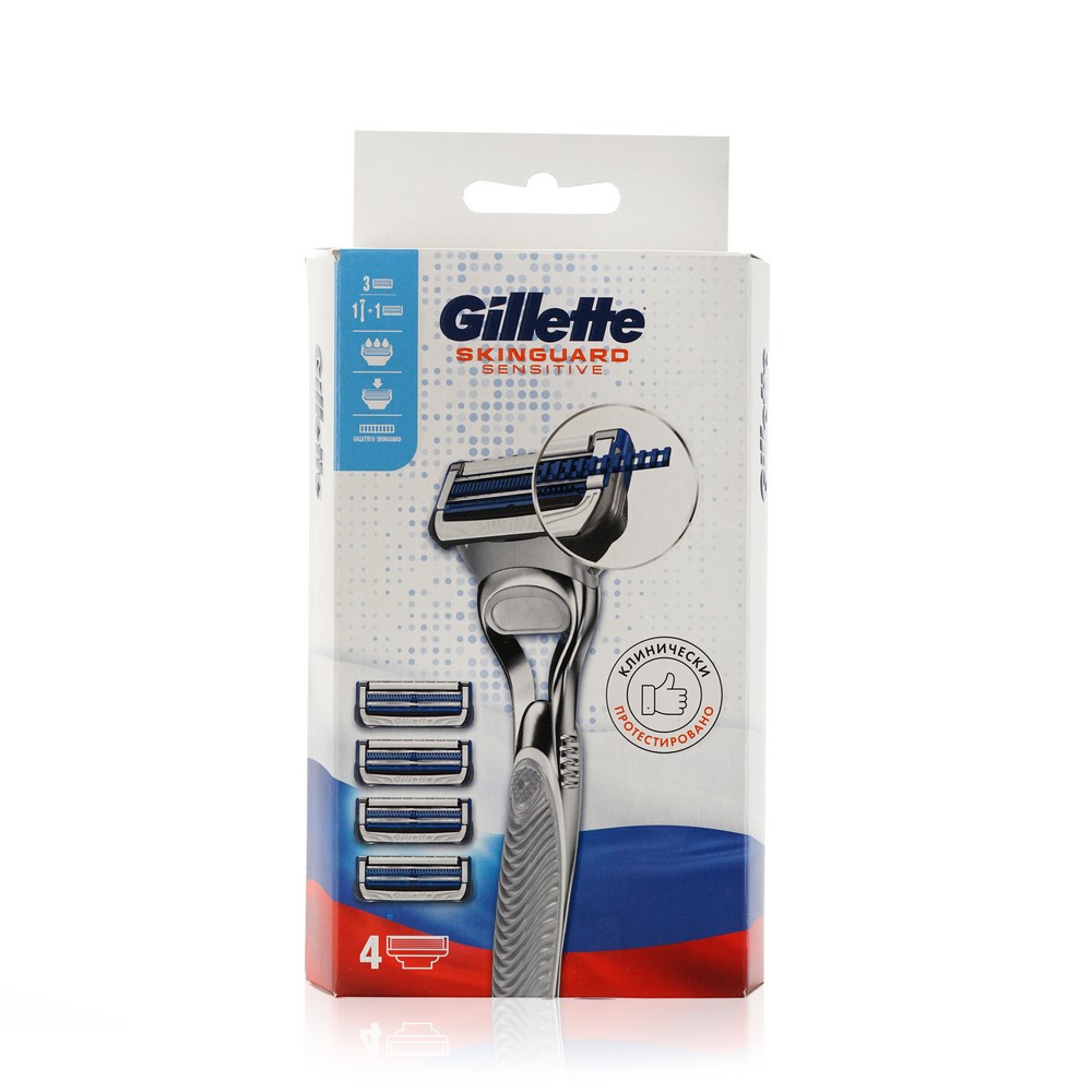 Мужской станок для бритья Gillette Skinguard Sensitive + сменные кассеты 4шт
Мужской станок для бритья Gillette Skinguard Sensitive + сменные кассеты 4шт