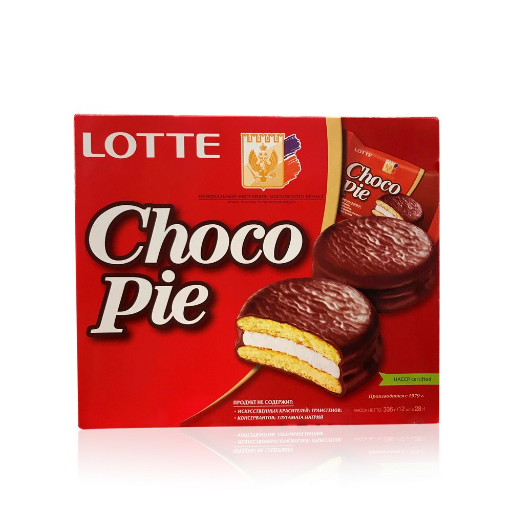 Печенье Lotte  Choco Pie  12шт печенье бисквитное lotte choco pie глазированное со вкусом клубники 168 г