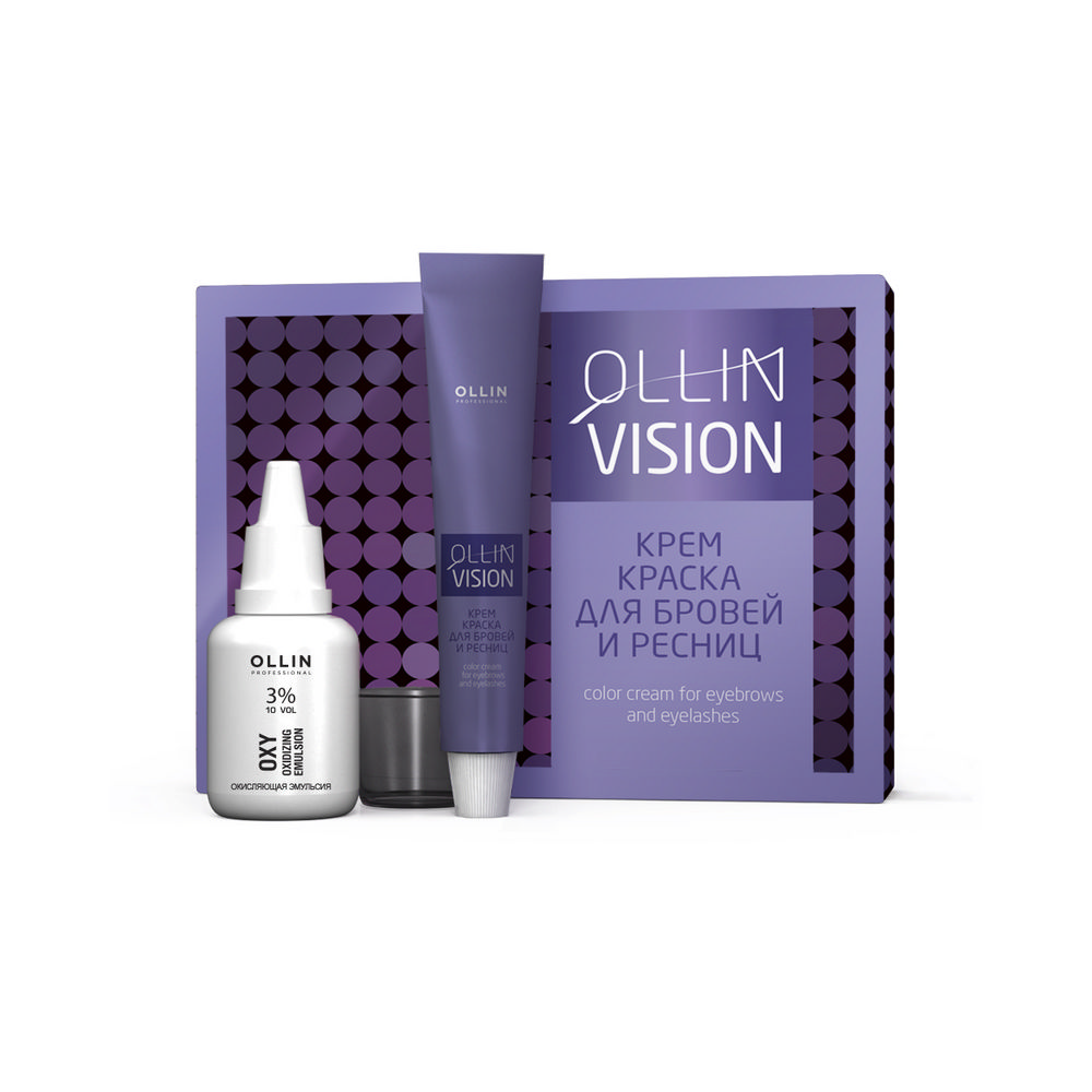 Крем - краска для бровей и ресниц Ollin Professional Vision Set черный 20мл