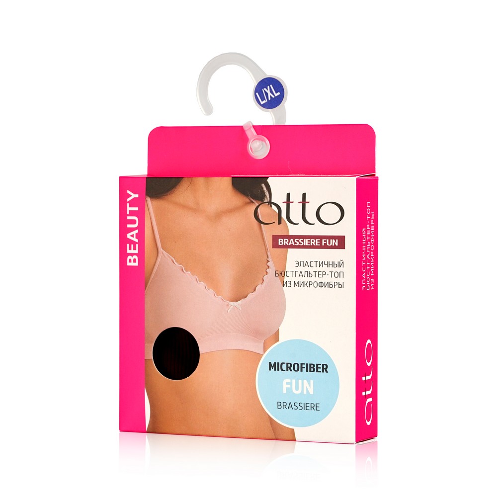 

Женский бюстгалтер - топ Atto Brassiere Funny из микрофибры , Винный , L/XL