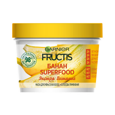 Маска для волос Fructis " Банан Superfood " Экстра питание , для очень сухих волос 390мл