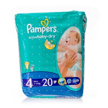 Подгузники Pampers Active Baby-dry для детей maxi 7-14кг 20шт