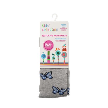 Детские колготки Красная ветка Kids Collection " бабочки " Серый р.104-110