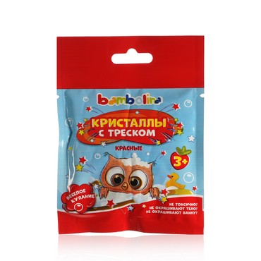 Средство для купания Bambolina Кристаллы с треском , 3+ , Красный , 10г