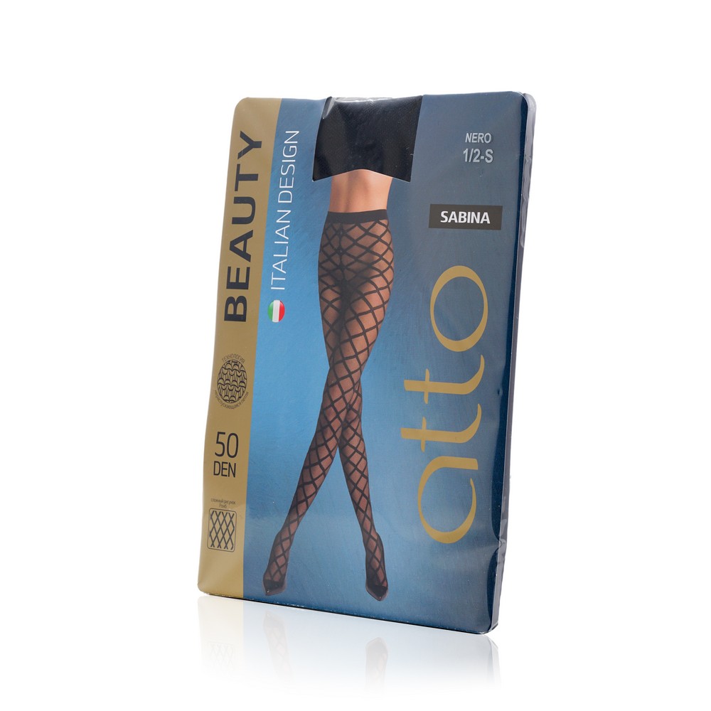 

Женские колготки с рисунком Atto Beauty " Sabina " 50den , Nero , 1/2 размер