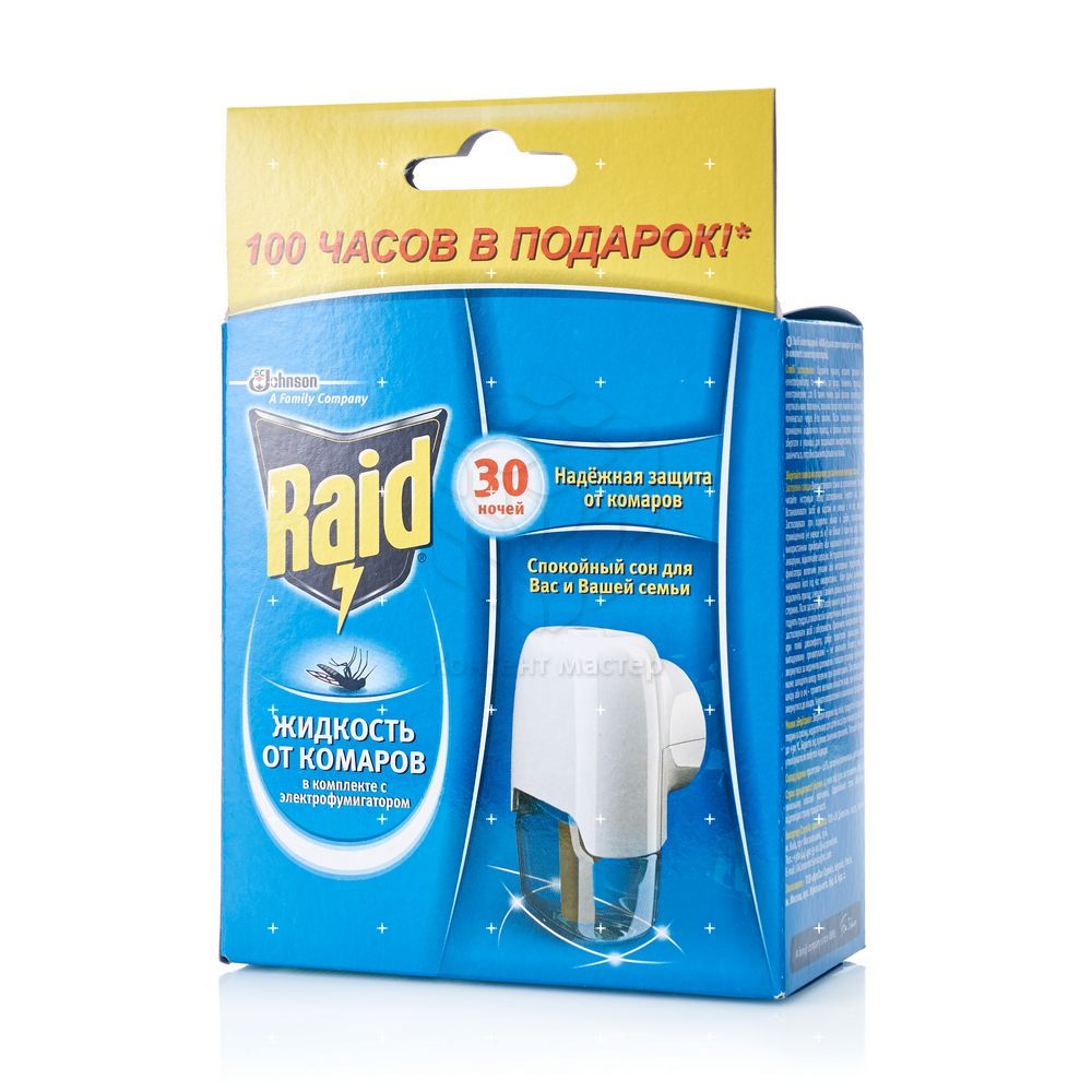 

Фумигатор + жидкость Raid от комаров 30 ночей