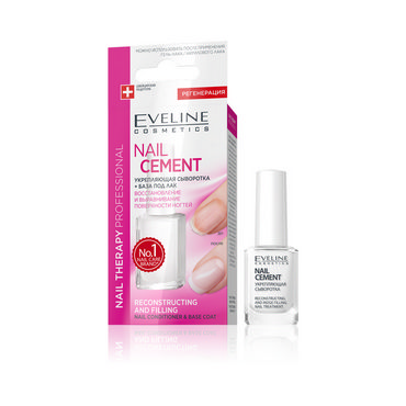 Укрепляющая сыворотка + база под лак для ногтей Eveline " Nail Cement " 12мл