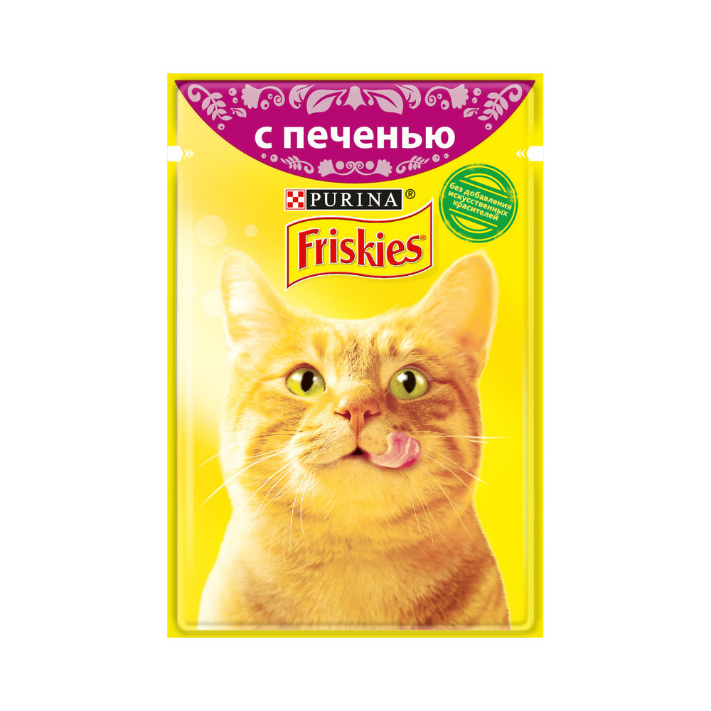 

Влажный корм для кошек Friskies с печенью в подливе 85г