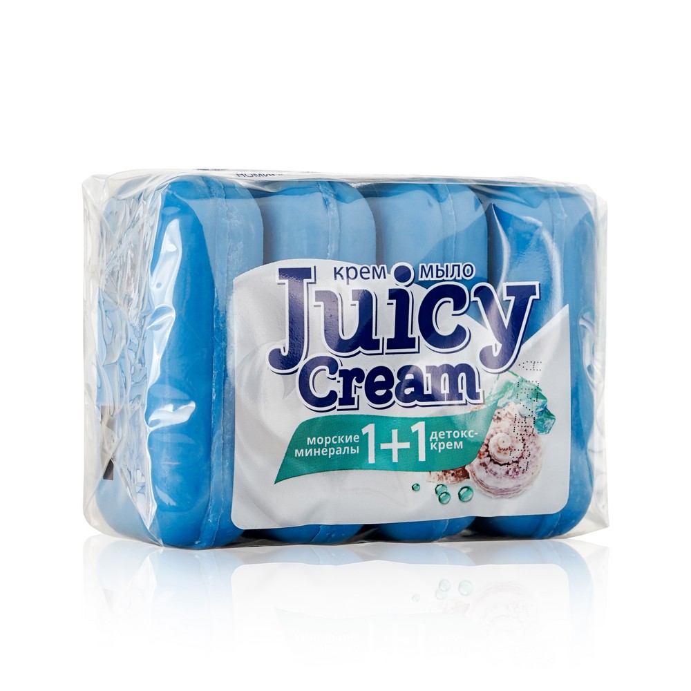 

Туалетное мыло Juicy cream " Морские минералы + детокс крем " 4*90г
