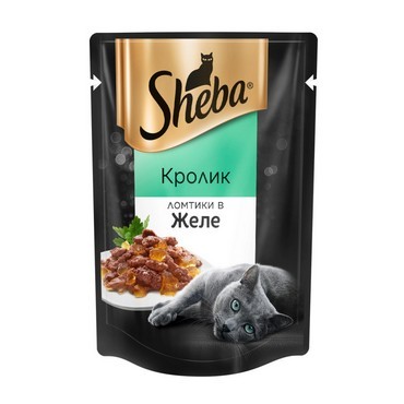 Влажный корм для кошек Sheba Ломтики в желе Кролик 85г