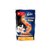Влажный корм для взрослых кошек Felix Sensations с говядиной в желе с томатами 85г