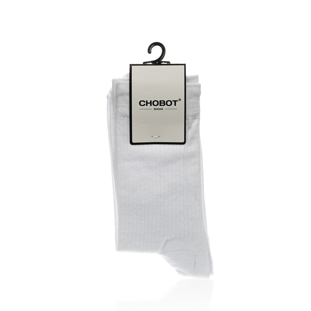 Мужские однотонные носки Chobot 4221-003 , Белый , р.25-27