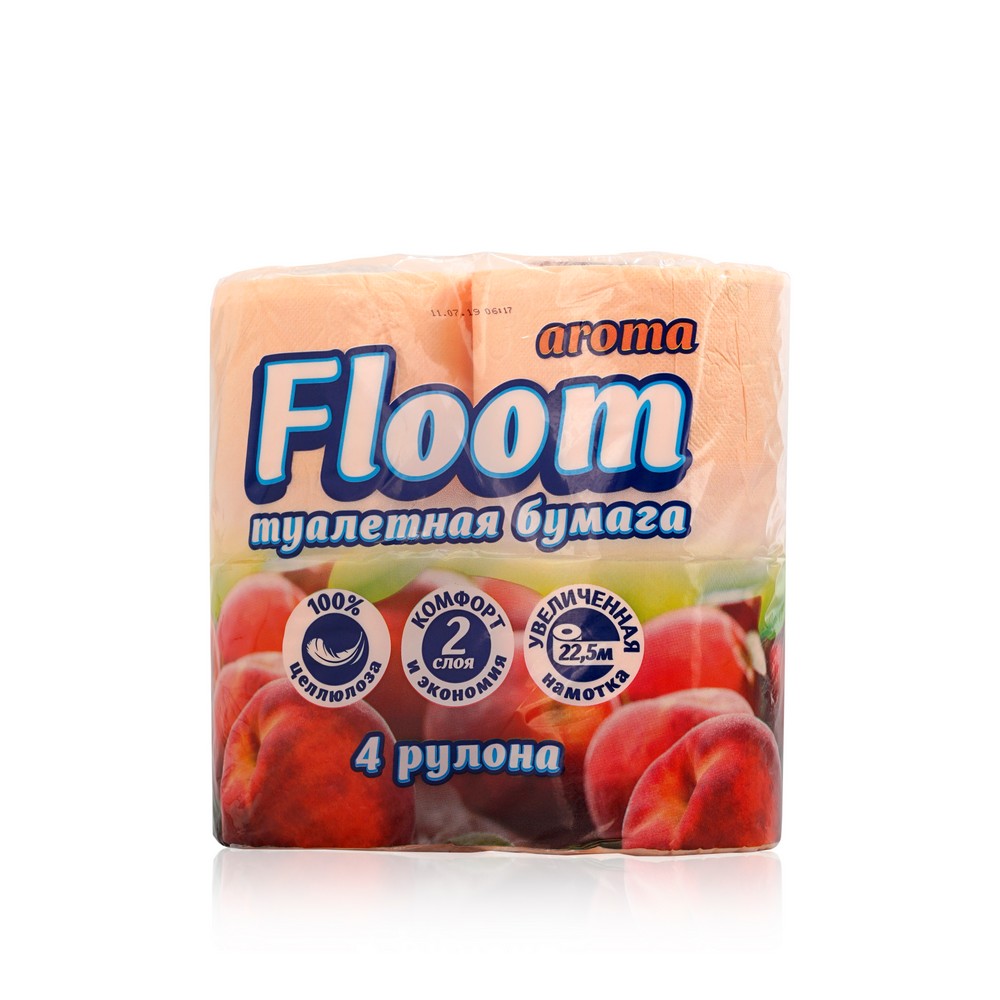 

Туалетная бумага Floom 2х-слойная , Персик 4шт
