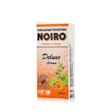 Бумажные носовые платочки Noire Deluxe Aroma " Травы " белые , 3х-слойные 10шт