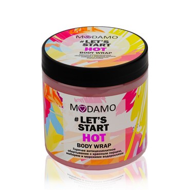 Горячее обертывание для коррекции фигуры Modamo #Let's Start " Hot " с красным перцем 500мл
