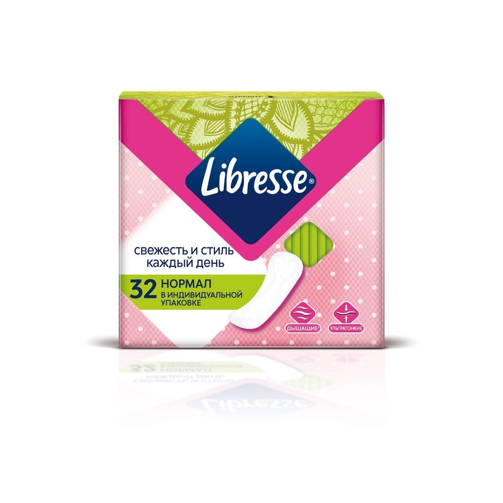 

Ежедневные прокладки Libresse Dailyfresh в индивидуальной упаковке 32шт