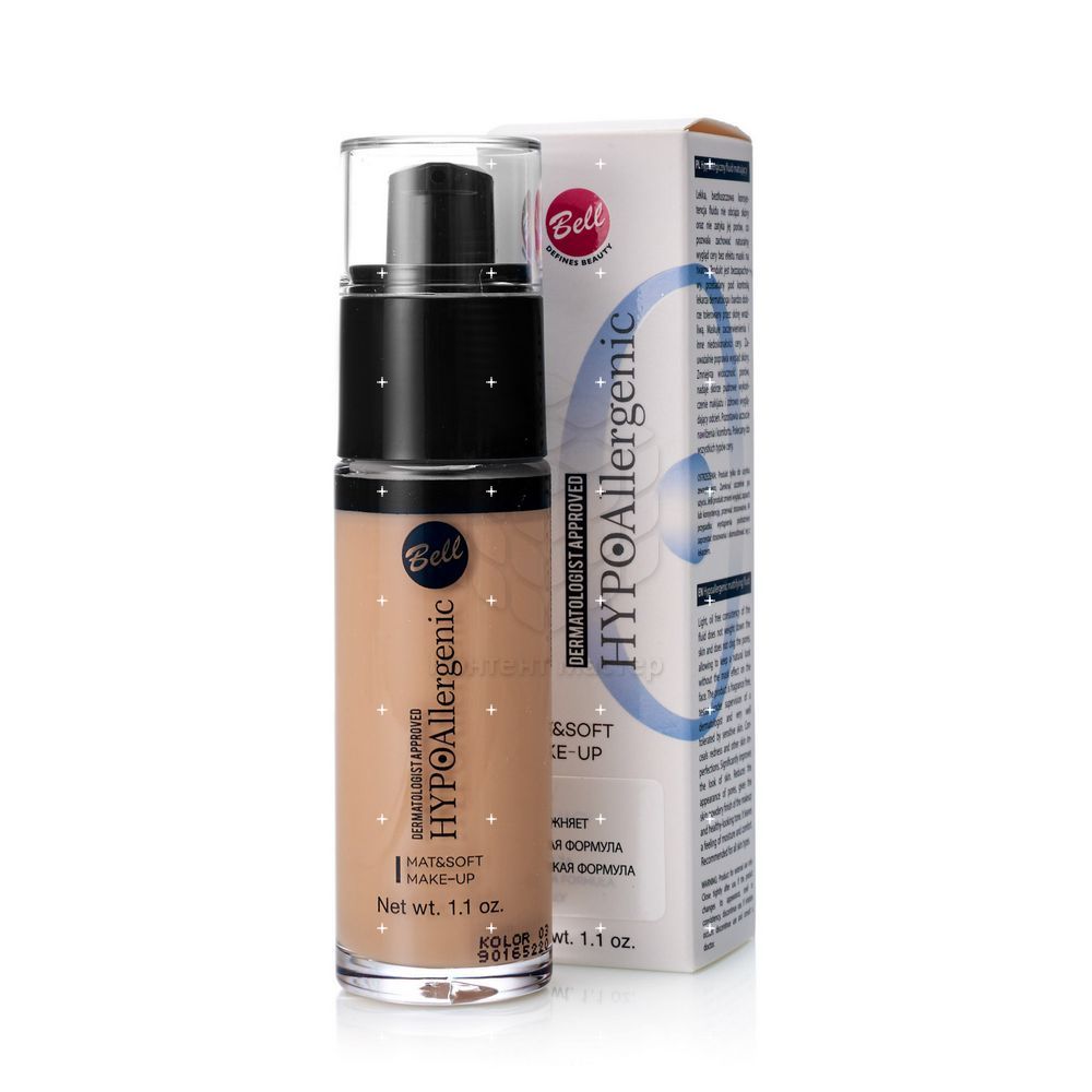 

Тональный крем Bell HYPOAllergenic для лица " Mat & Soft Make-up " 03 30г