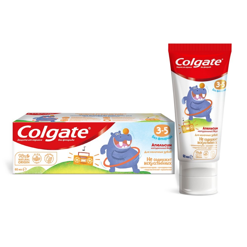 

Детская зубная паста Colgate " Нежная мята " без фторида 3-5 лет 60мл