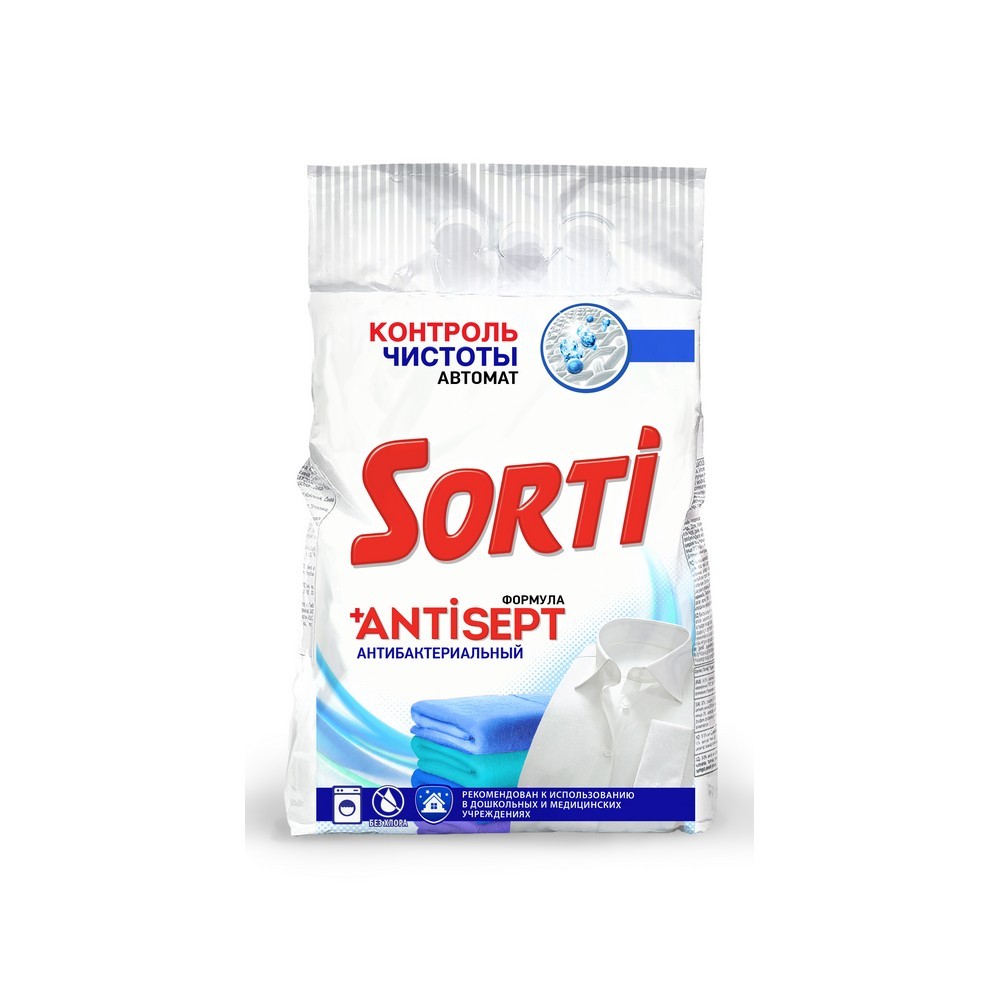 

Порошок для стирки Sorti Контроль чистоты автомат 2,4кг
