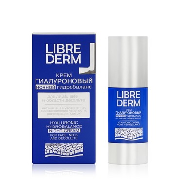 Ночной крем для лица , шеи и области декольте Librederm " гиалуроновый " 50мл