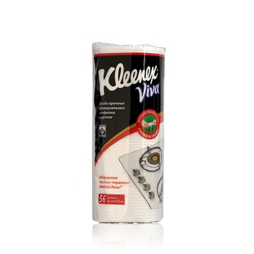 Салфетки Kleenex Viva особо прочные в рулоне 56шт