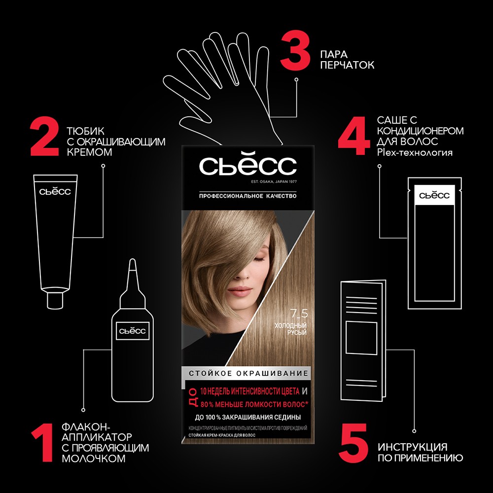 Крем - Краска Для Волос Syoss Color 7-5 Холодный Русый В Интернет.