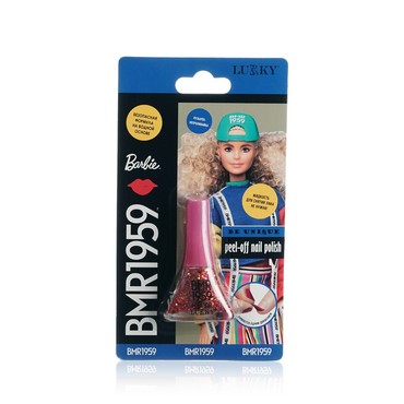 Детский лак для ногтей Lukky Barbie Розовый с блестками 3+ 5,5мл