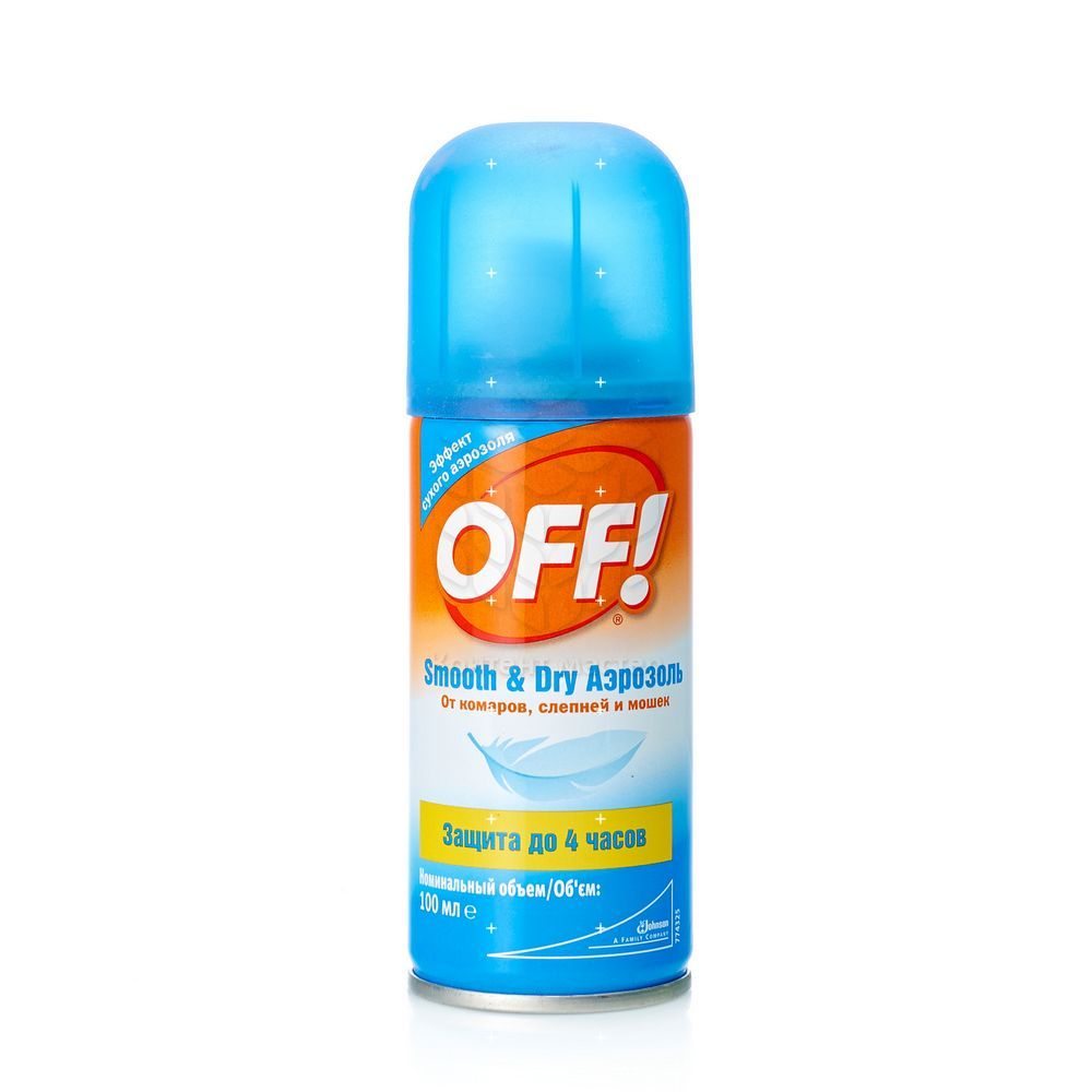 

Аэрозоль Off! Smooth&Dry от комаров , слепней и мошек 100мл