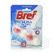 Туалетный блок Bref Сила-актив твердый с хлор-компонентами для унитаза 50г