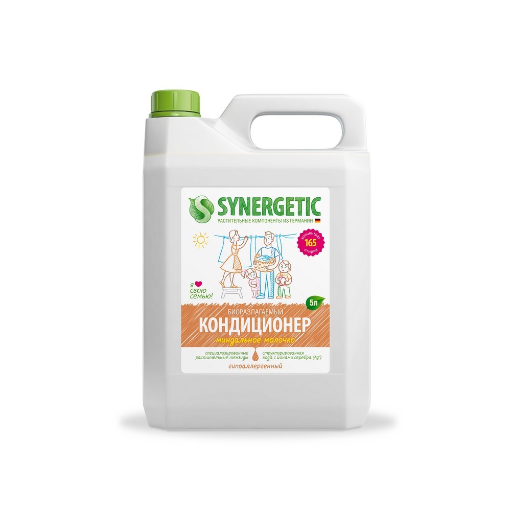 

Биоразлагаемый кондиционер для белья Synergetic " Миндальное молочко " 5л