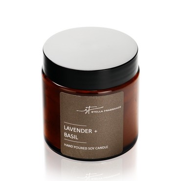 Свеча ароматическая Aroma Harmony Stella Fragrance " Lavender + Basil " 90г
