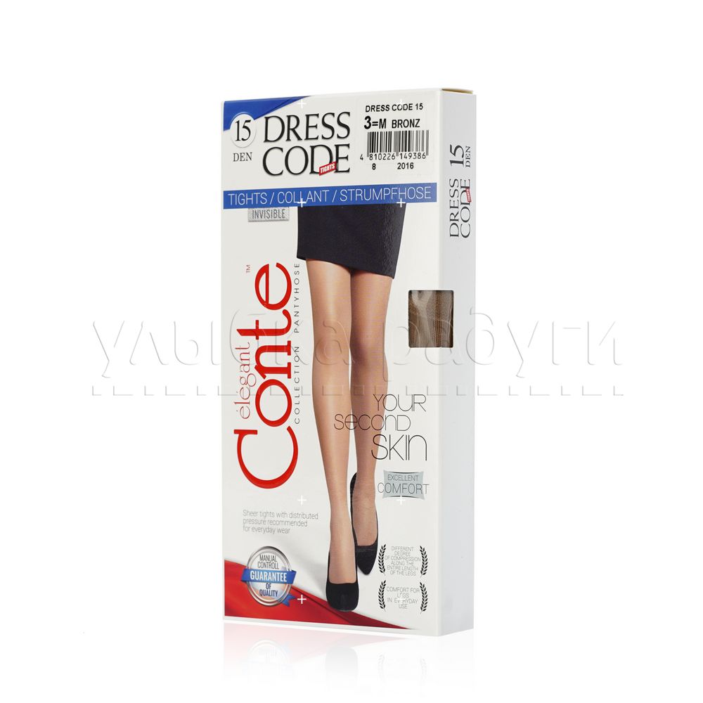 

Женские колготки Conte Dress Code 15den Bronz 3 размер