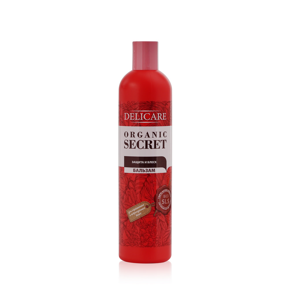 

Бальзам для окрашенных и поврежденных волос Delicare Organic Secret " защита и блеск " 400мл