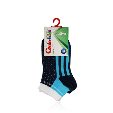 Детские носки Conte Kids Active 308 , трикотажные , Тёмно-синие - бирюзовые , р.14