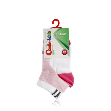 Детские носки Conte Kids Active 310 , трикотажные , белые - Светло-розовые , р.12