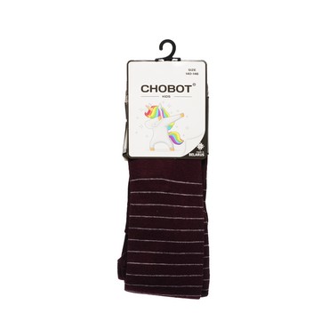 Детские колготки Chobot Kids Полоска/Люрекс Бордо р.140-146