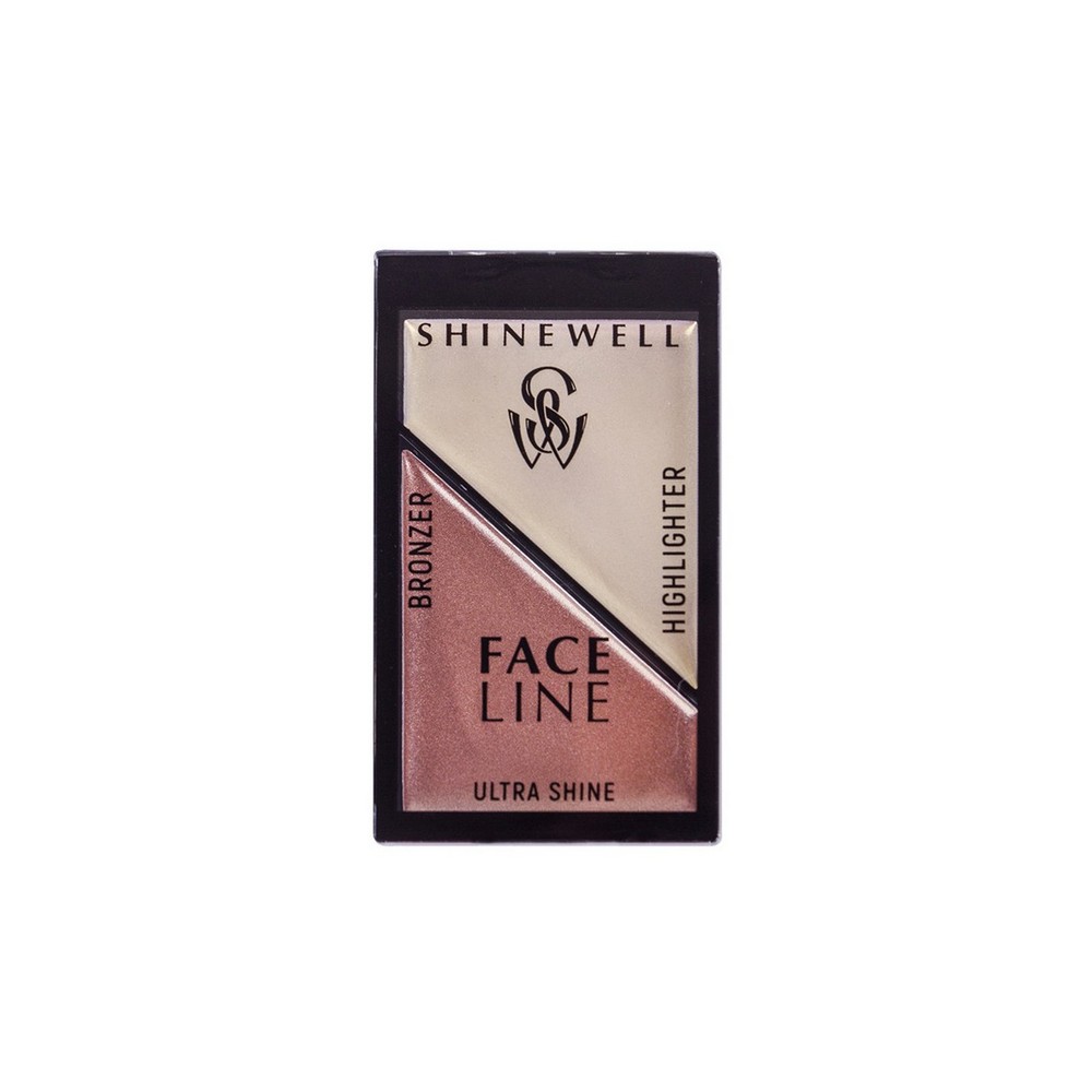 

Моделирующий набор для лица Shinewell Face line хайлайтер + бронзер 01 5,6г