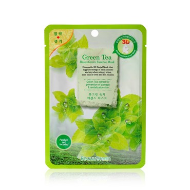 Тканевая маска Beauu Green 3D для лица с экстрактом зеленого чая 23г
