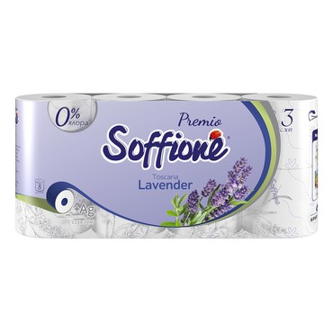 Туалетная бумага Soffione Premio " Lavender " 3х-слойная , 8шт