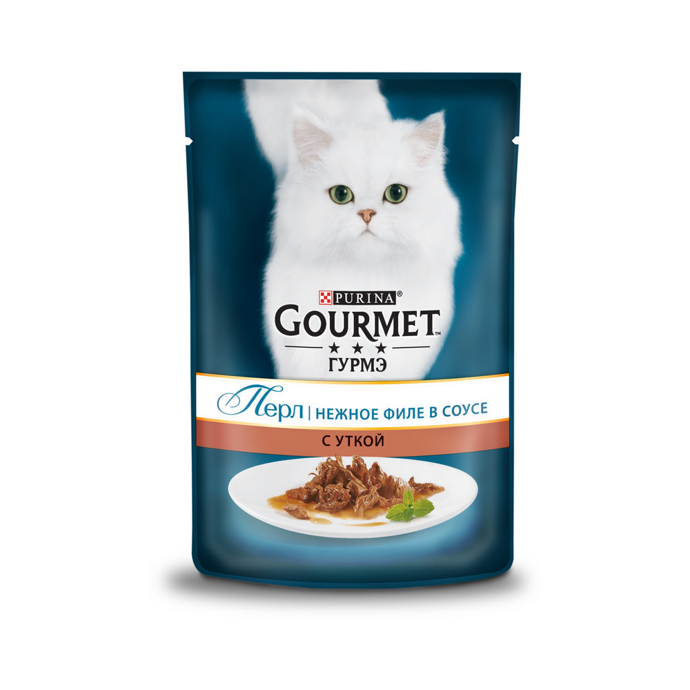 

Влажный корм для кошек Gourmet Perle с уткой 85г