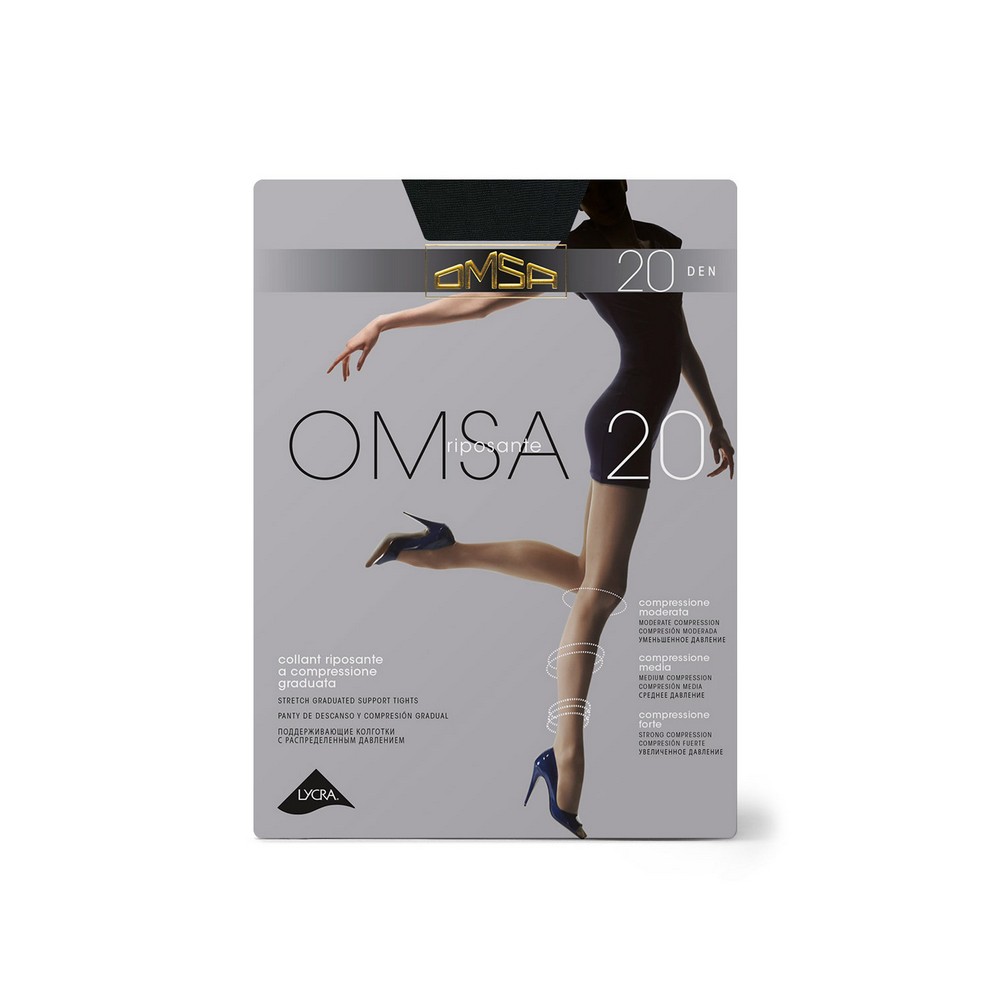 

Женские колготки Omsa 20den Nero 2 размер
