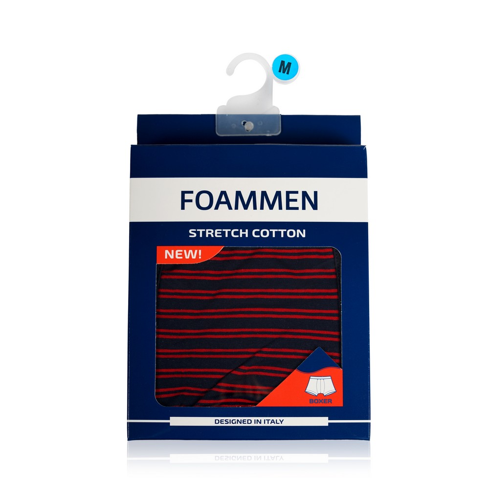 

Мужские трусы - боксеры Foammen Fo90508 , синие в красную полоску , M