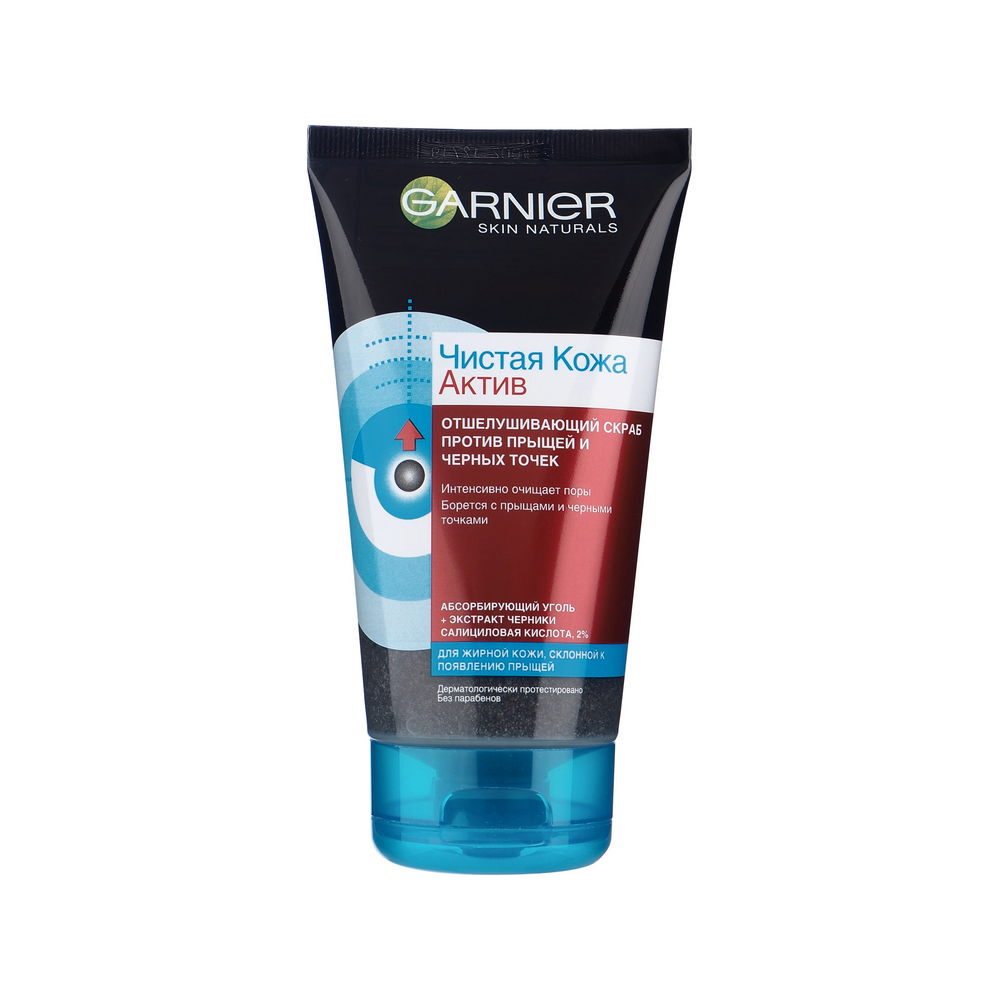 

Отшелушивающий скраб Garnier Чистая Кожа Актив для лица с абсорбирующим углем 150мл