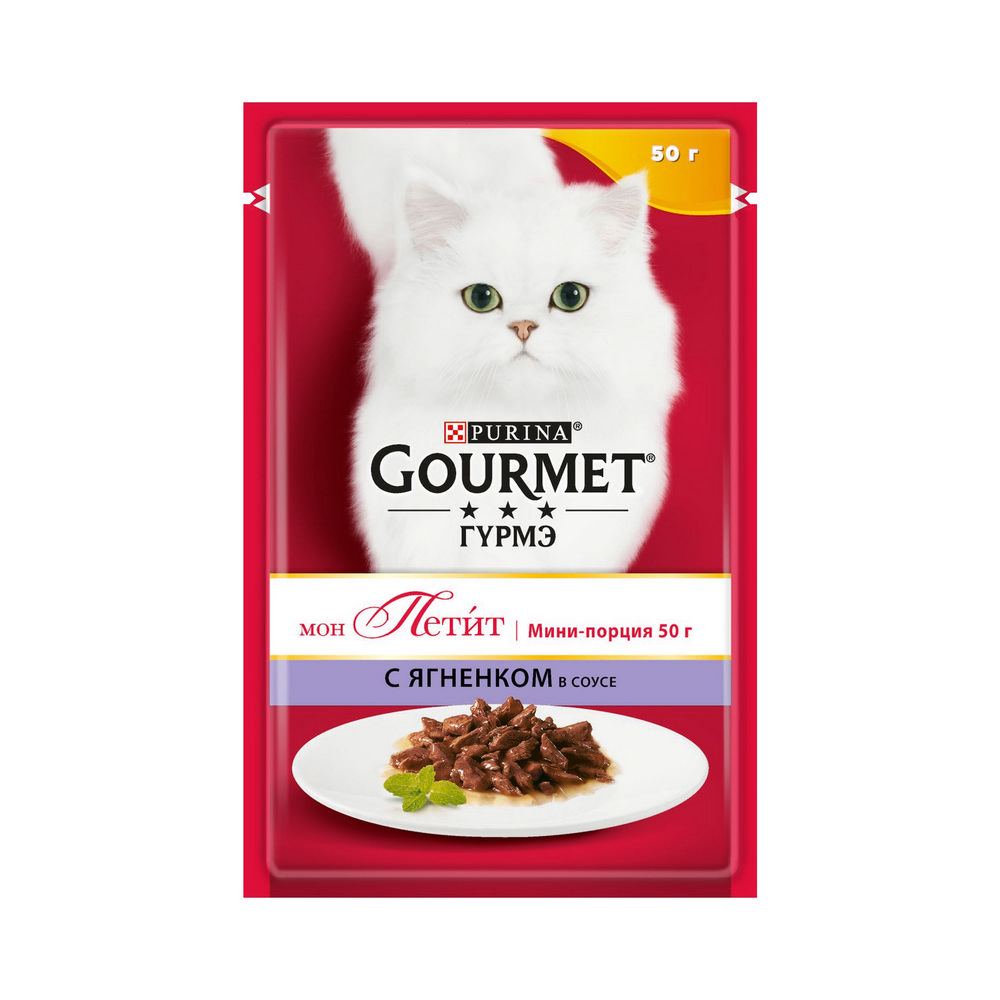 

Влажный корм для кошек Gourmet Mon Petit с ягненком в соусе 50г