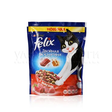 Сухой корм для взрослых кошек Felix Двойная вкуснятина с мясом 300г