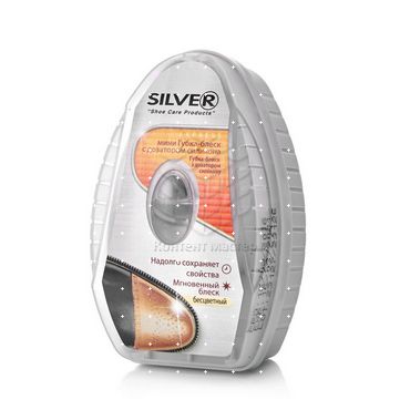 Губка - блеск Silver для обуви из гладкой кожи , бесцветная 3мл